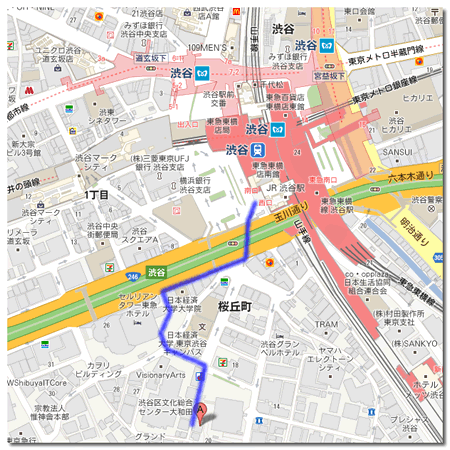 渋谷駅からの順路２